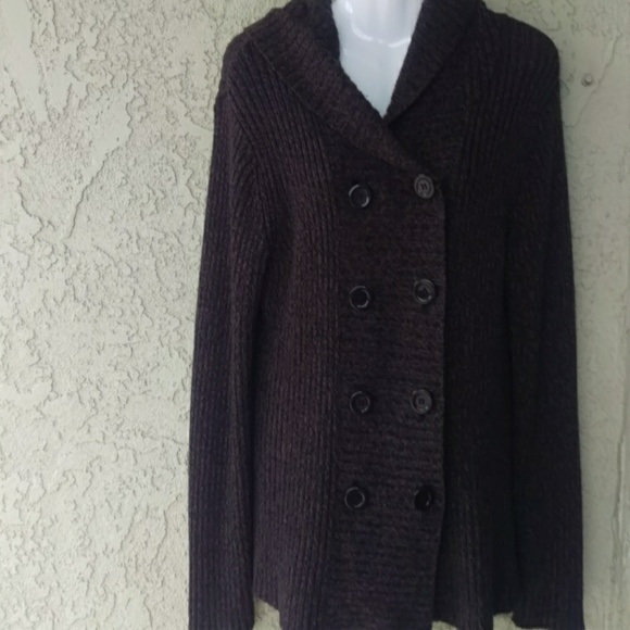 effeci Sweaters - Effeci woman button front brown marled cardigan